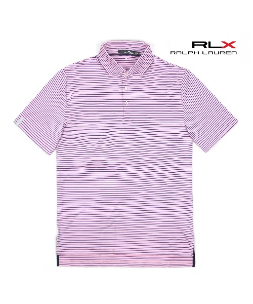[병행수입][랄프로렌 RLX] 에어플로우 폴로셔츠 스트라이프_핑크네이비 L(110)
